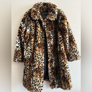 Brown and Black Teddy Jacket with Plush Faux Fur